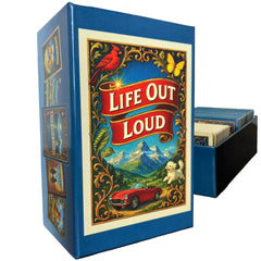 Life Out Loud card pile ready for quick-start setup and group fun.