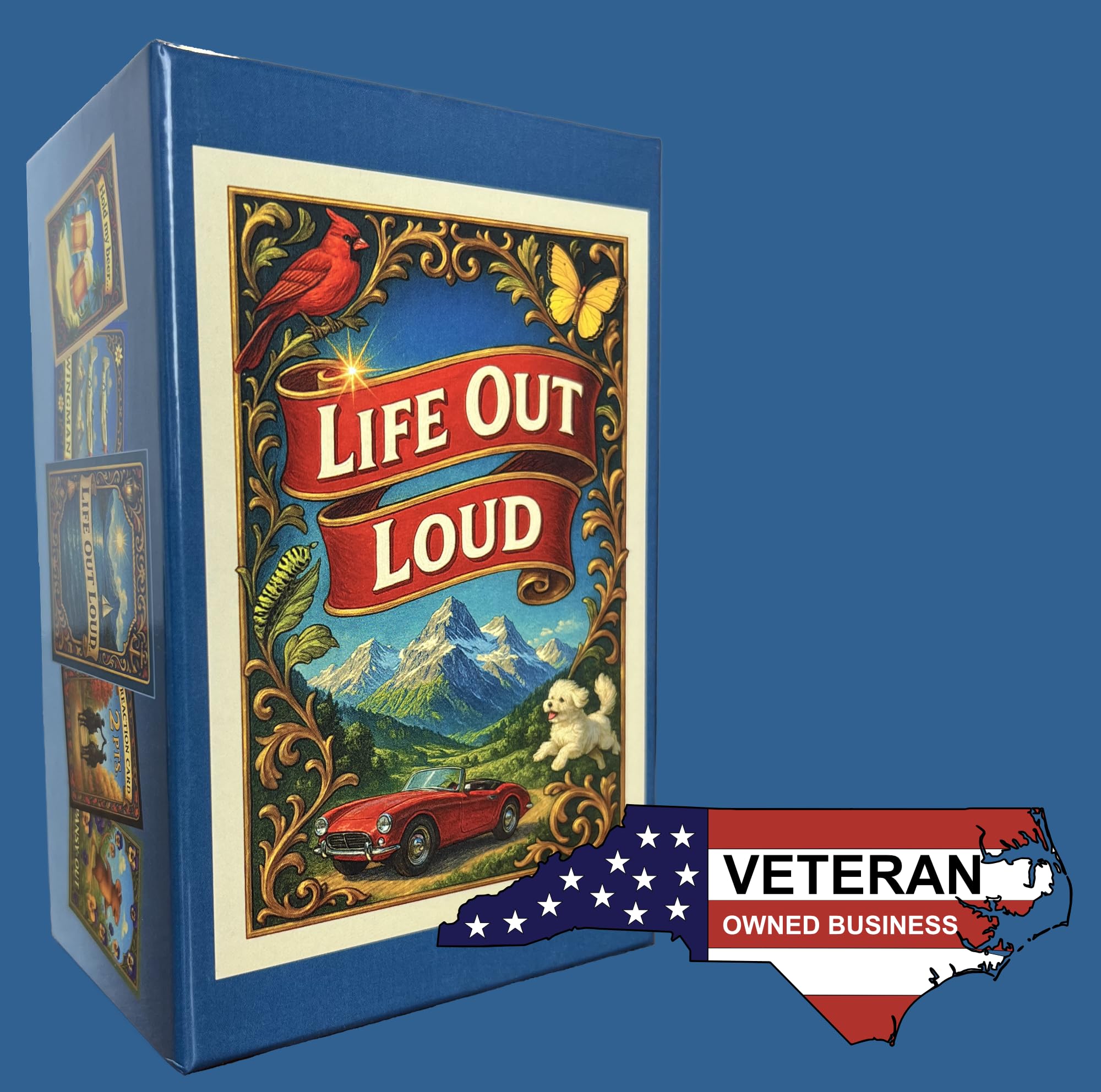 Life Out Loud game-night scene shows a lively storytelling table.