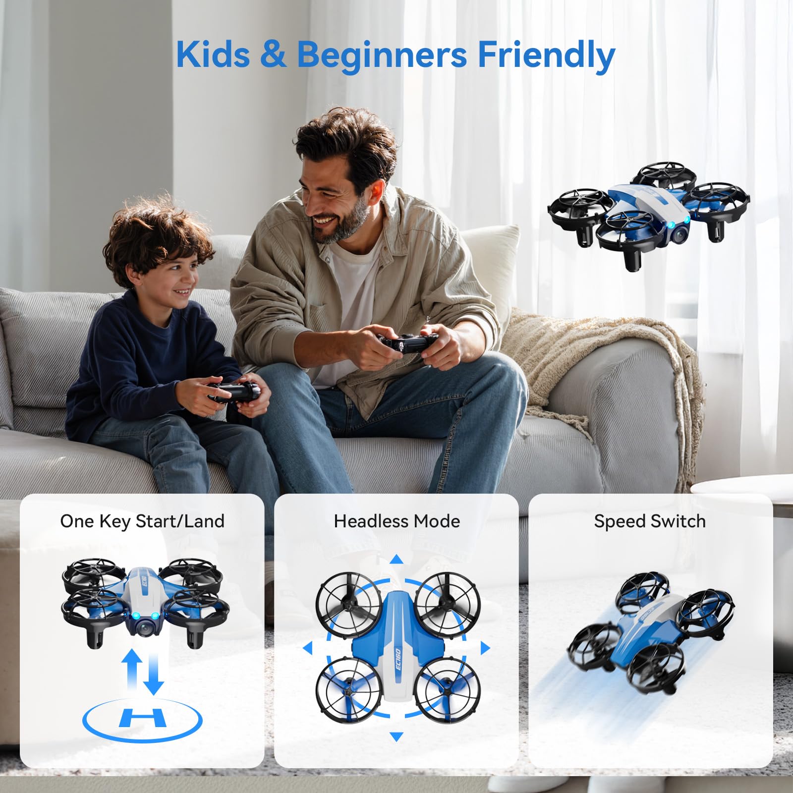 LIFECHOIC drone performs 3D flips and auto rotations for dynamic play.