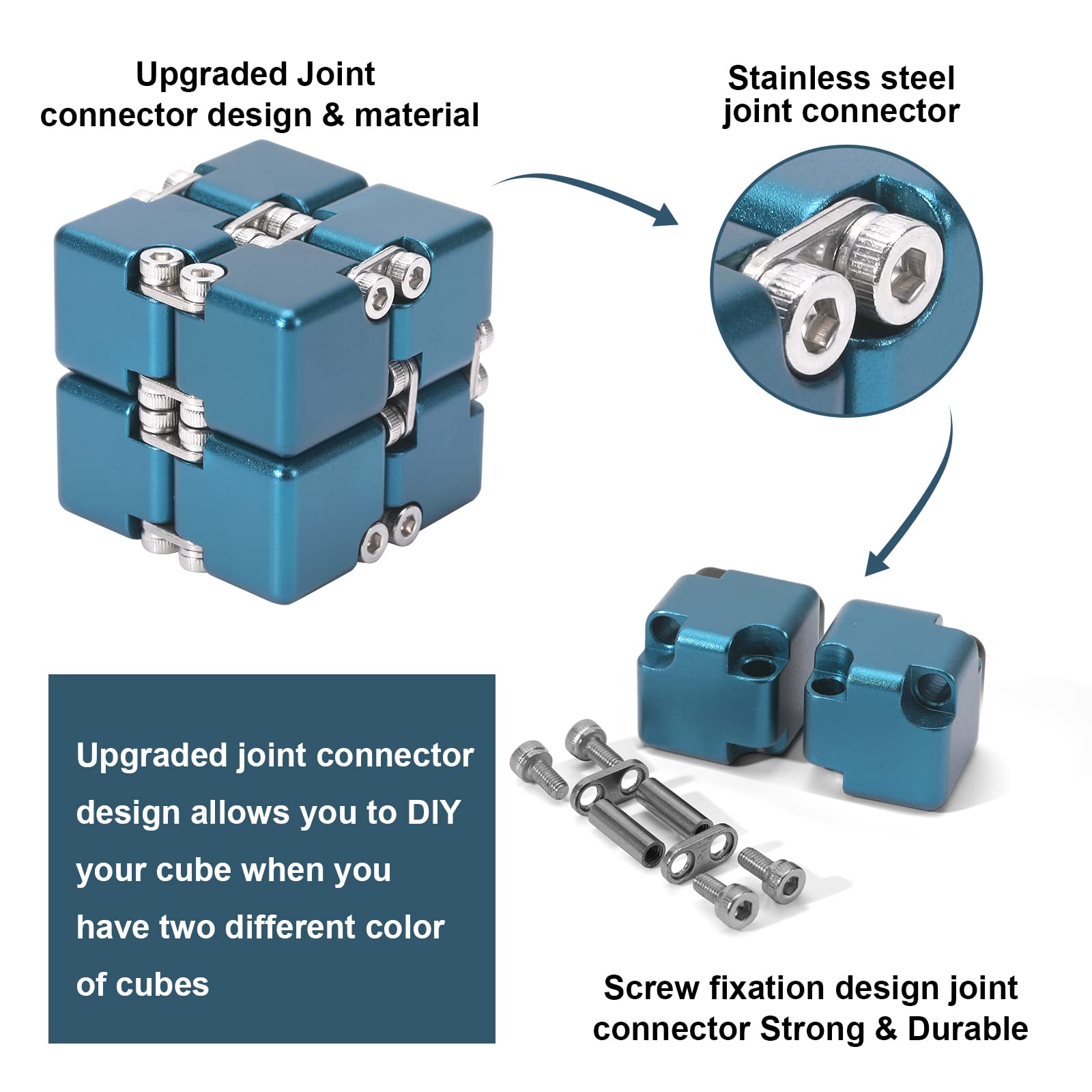 Lifidea infinity cube blue folding action demonstrates endless shape shifting for stress relief