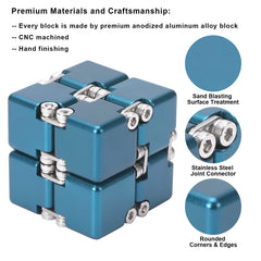 Lifidea infinity cube blue side view highlighting compact pocket friendly design for on the go focus