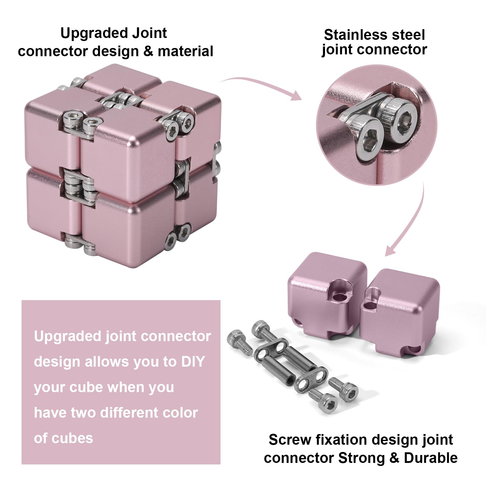 Lifidea Infinity Cube Pink folding action demonstrates endless shape transformation.