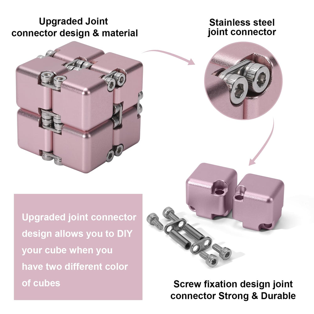 Lifidea Infinity Cube Pink folding action demonstrates endless shape transformation.