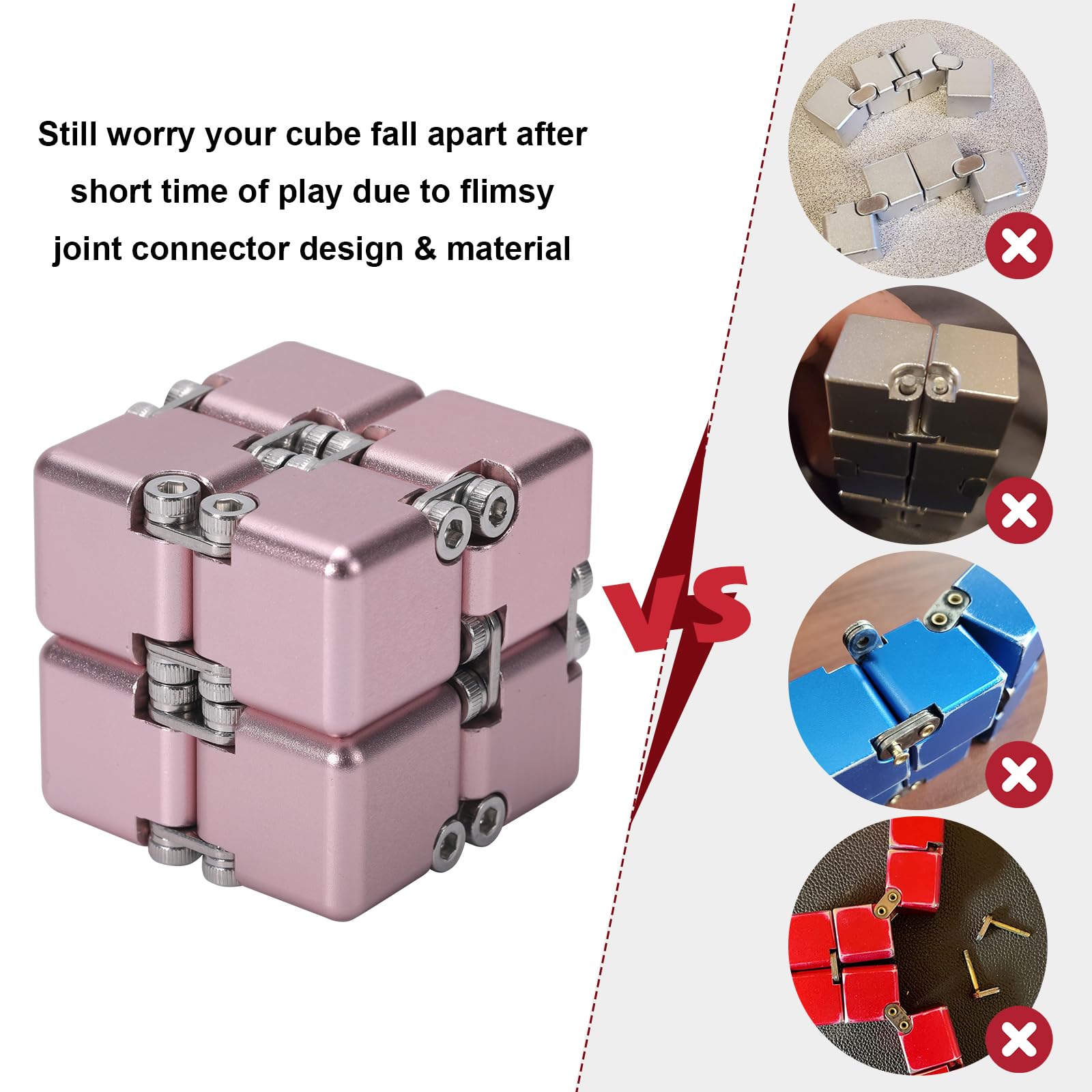Lifidea Infinity Cube Pink with protective case on a clean desk.
