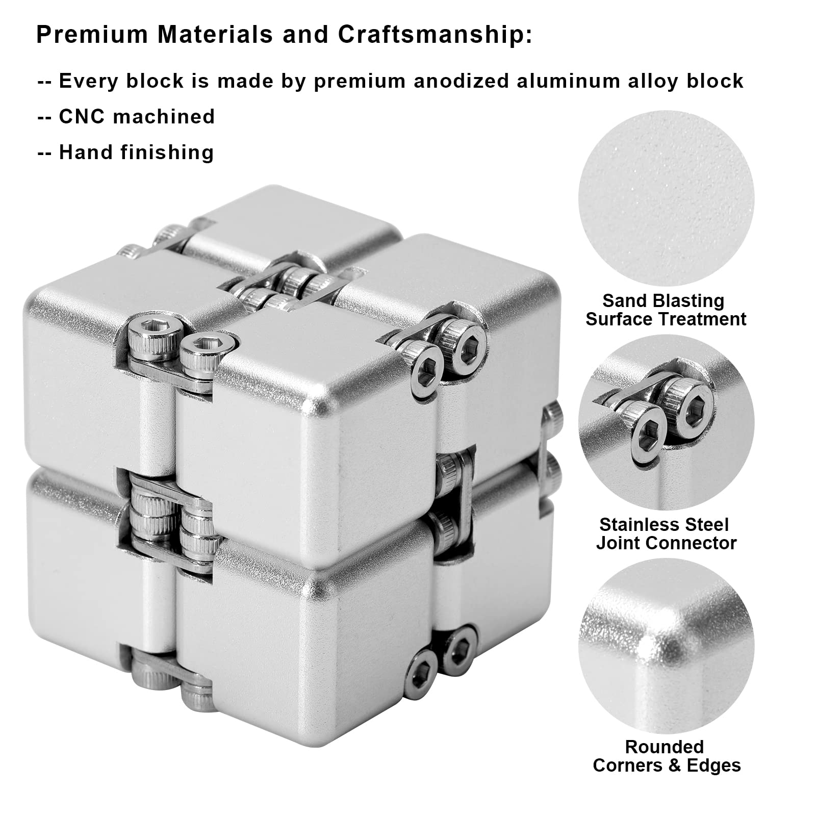 Lifidea Infinity Cube Silver side hold highlights compact one-handed use