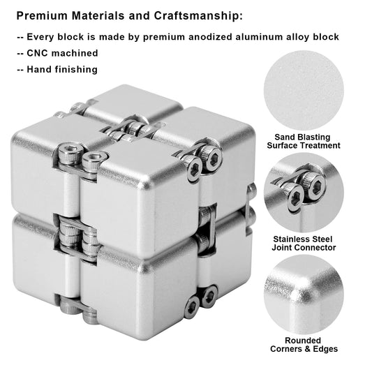 Lifidea Infinity Cube Silver side hold highlights compact one-handed use