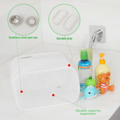 Ligereza included hooks let you place it anywhere around the tub.