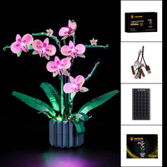 Lightailing Lego-10311 Orchid night-light display adds cozy ambiance.