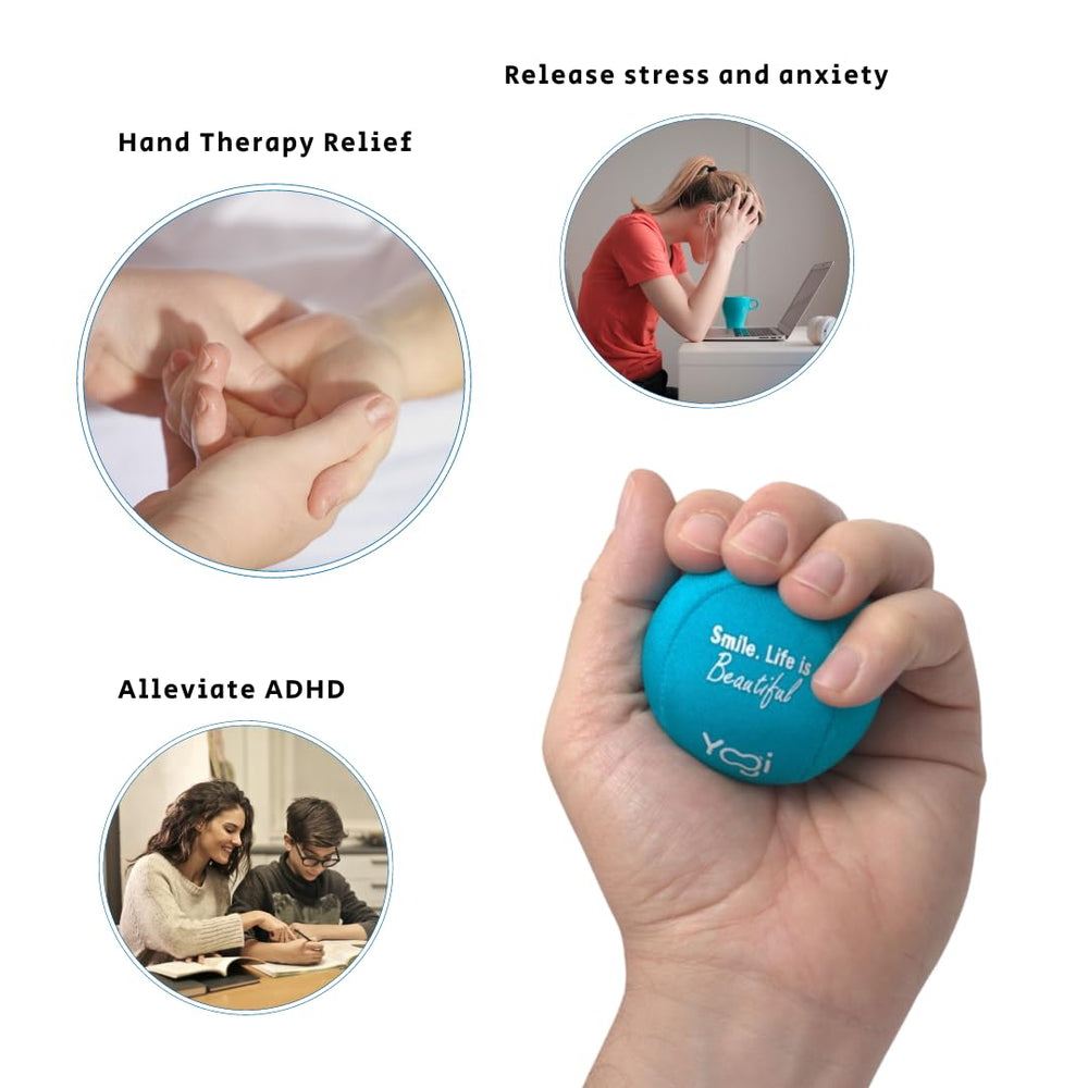 Lightbulb Ideas Yogi stress ball used for hand strength training at home