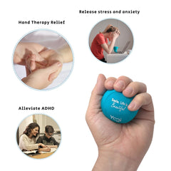 Lightbulb Ideas Yogi stress ball used for hand strength training at home