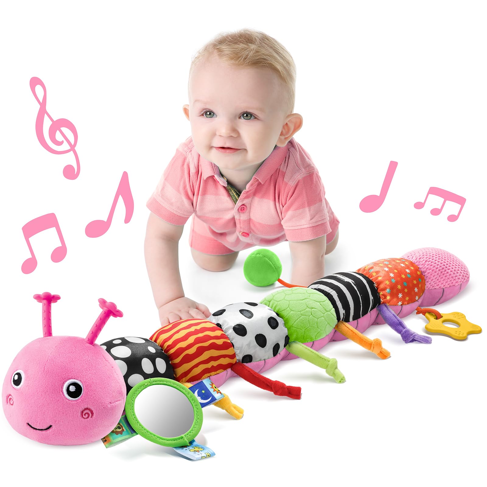 LIGHTDESIRE musical caterpillar head with melody for calm infant play.