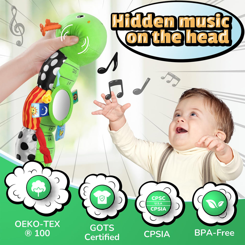LIGHTDESIRE crinkle plush texture adding tactile stimulation for infants.