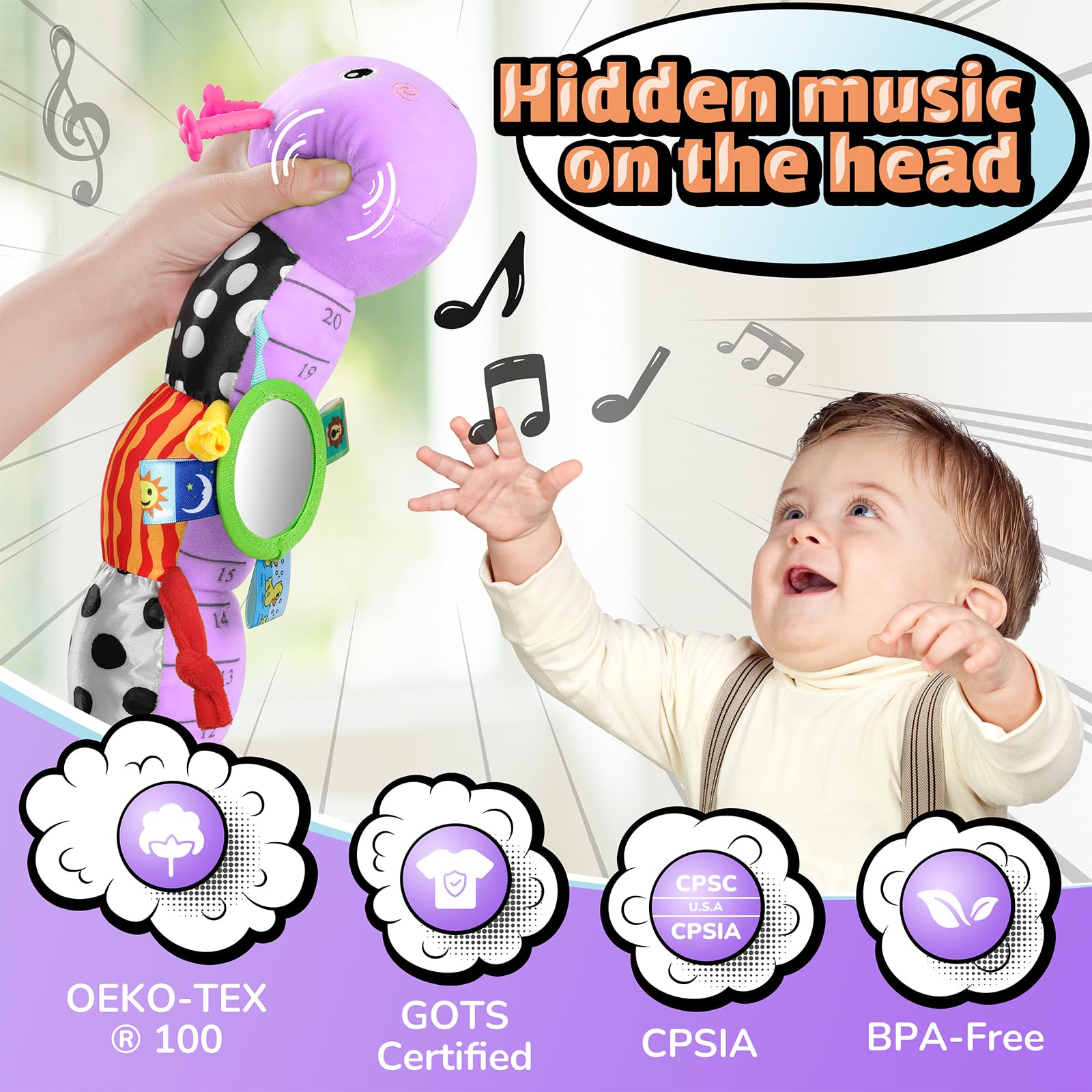 LIGHTDESIRE pull-string segment encourages fine motor movements in babies