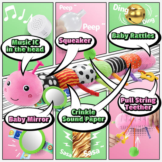 LightDESIRE caterpillar body sounds and rattle spark curiosity and auditory exploration.