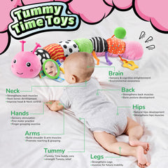 LightDESIRE caterpillar mirror promotes self-discovery and visual tracking during play.