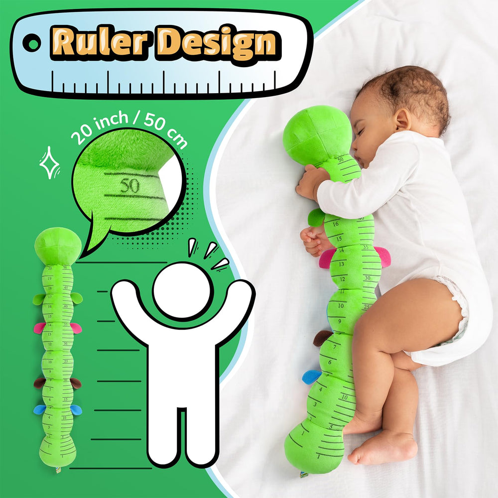 LIGHTDESIRE teething-friendly caterpillar toy soothes gums for early months.