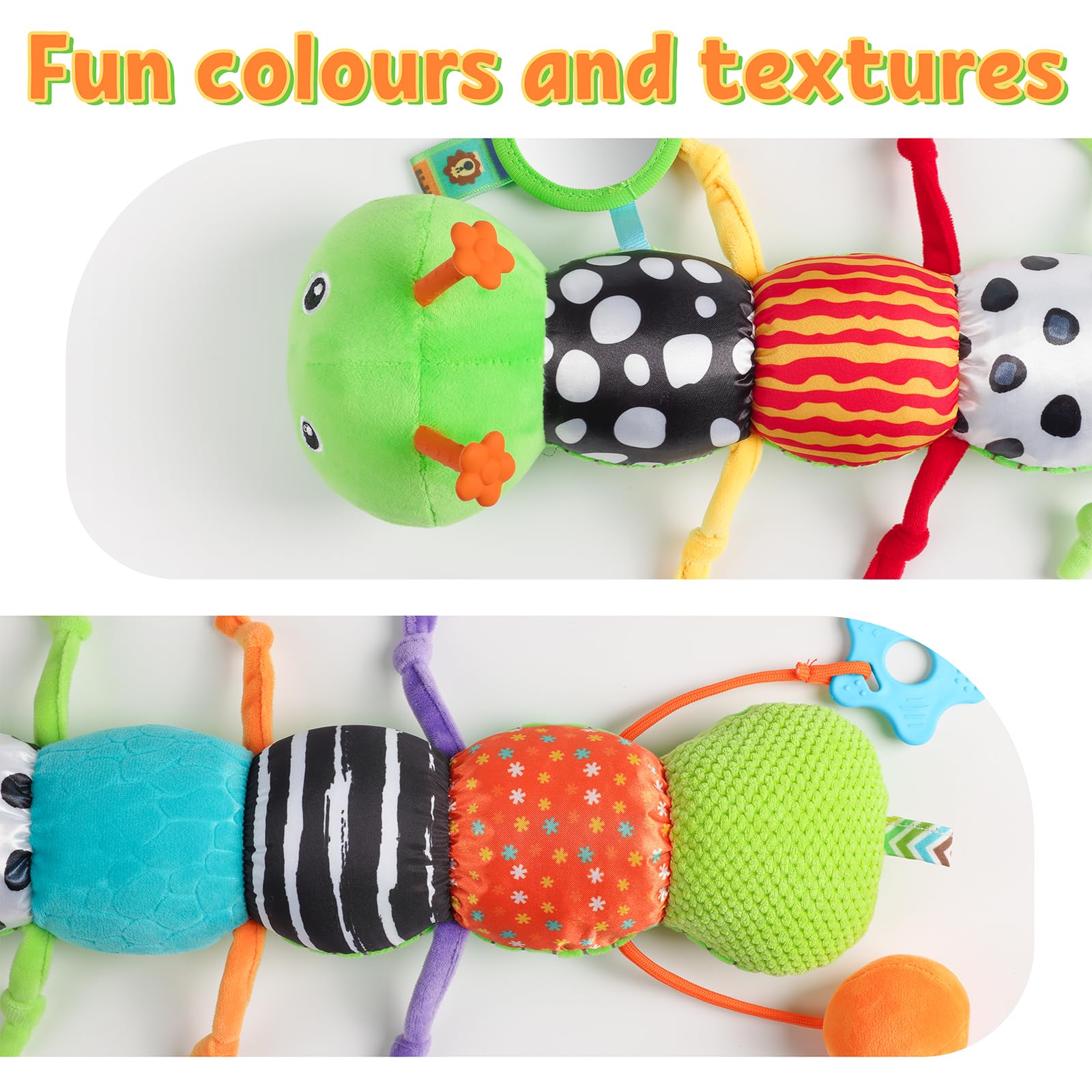 LIGHTDESIRE tummy-ruler on caterpillar helps track growth during daily play