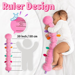 LightDESIRE caterpillar tummy time toy with a 20-inch growth ruler.