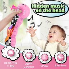 LIGHTDESIRE 20-inch ruler on belly supports growth tracking during tummy time.