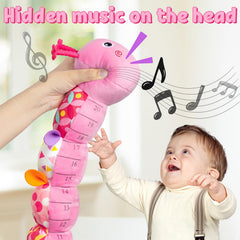 LightDESIRE infant stuffed caterpillar crinkle textures for sensory exploration.