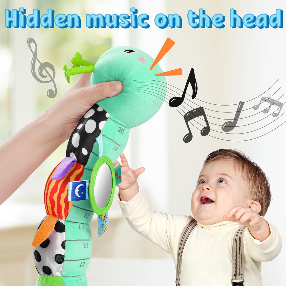 LIGHTDESIRE Caterpillar crinkle textures engage baby's senses and fine motor exploration.
