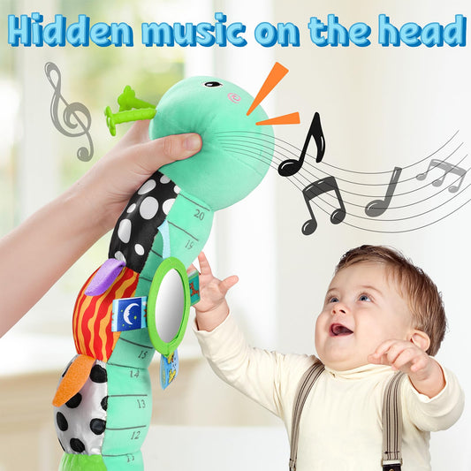 LIGHTDESIRE Caterpillar crinkle textures engage baby's senses and fine motor exploration.