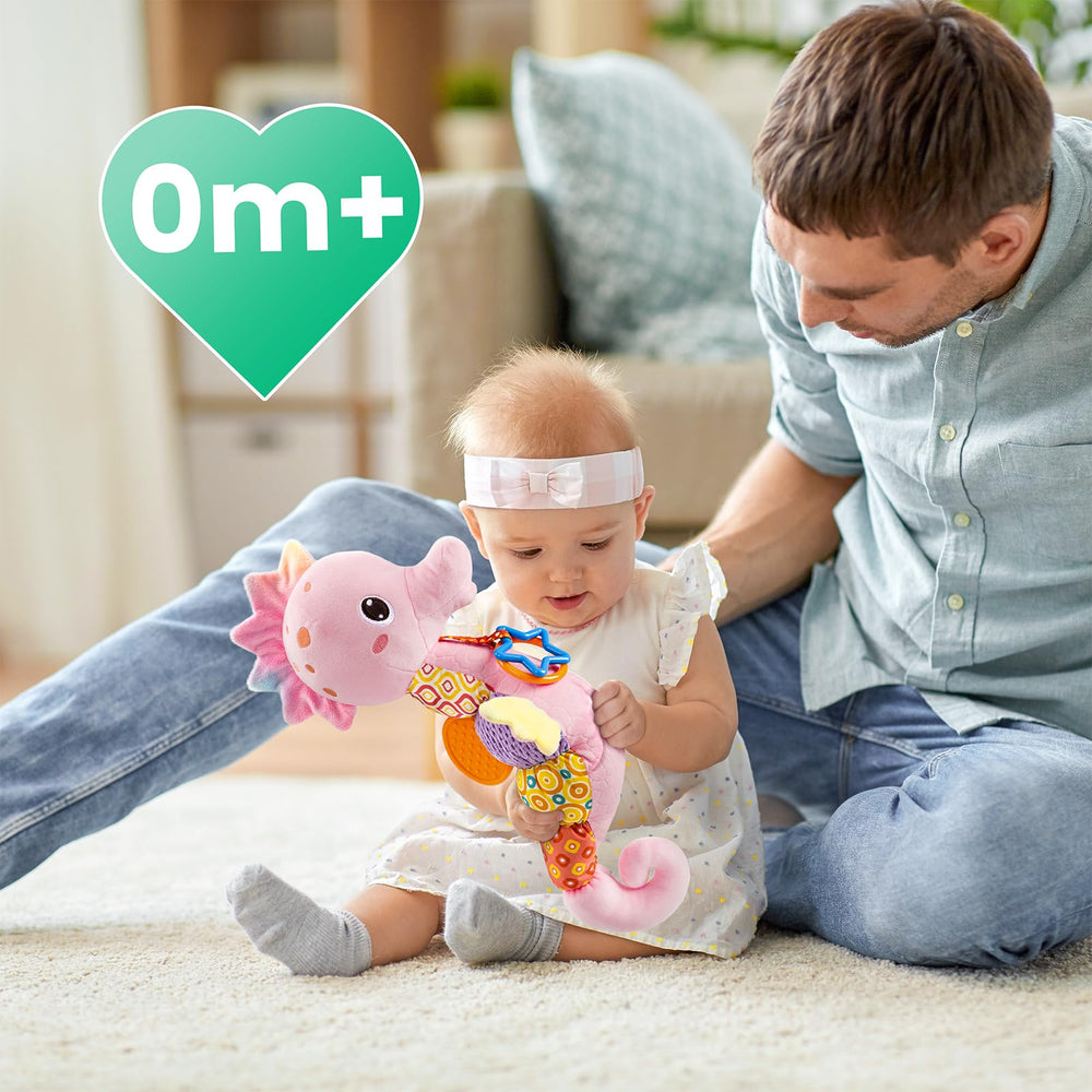 LIGHTDESIRE musical seahorse bright patterns boost visual focus during tummy time.