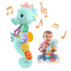 LIGHTDESIRE musical seahorse head squeeze activates soothing melody for newborns