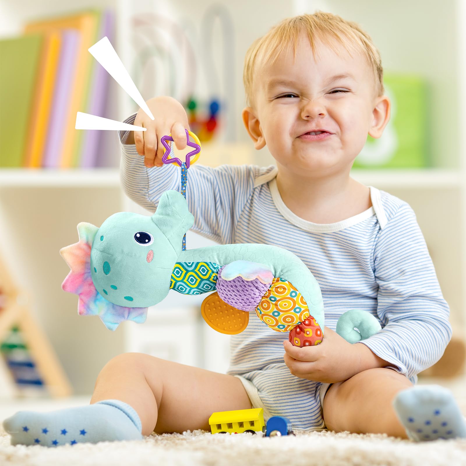 LIGHTDESIRE seahorse ring bell promotes interactive play and focus