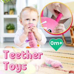 LightDESIRE sensory caterpillar with textures and rattles supports early learning.