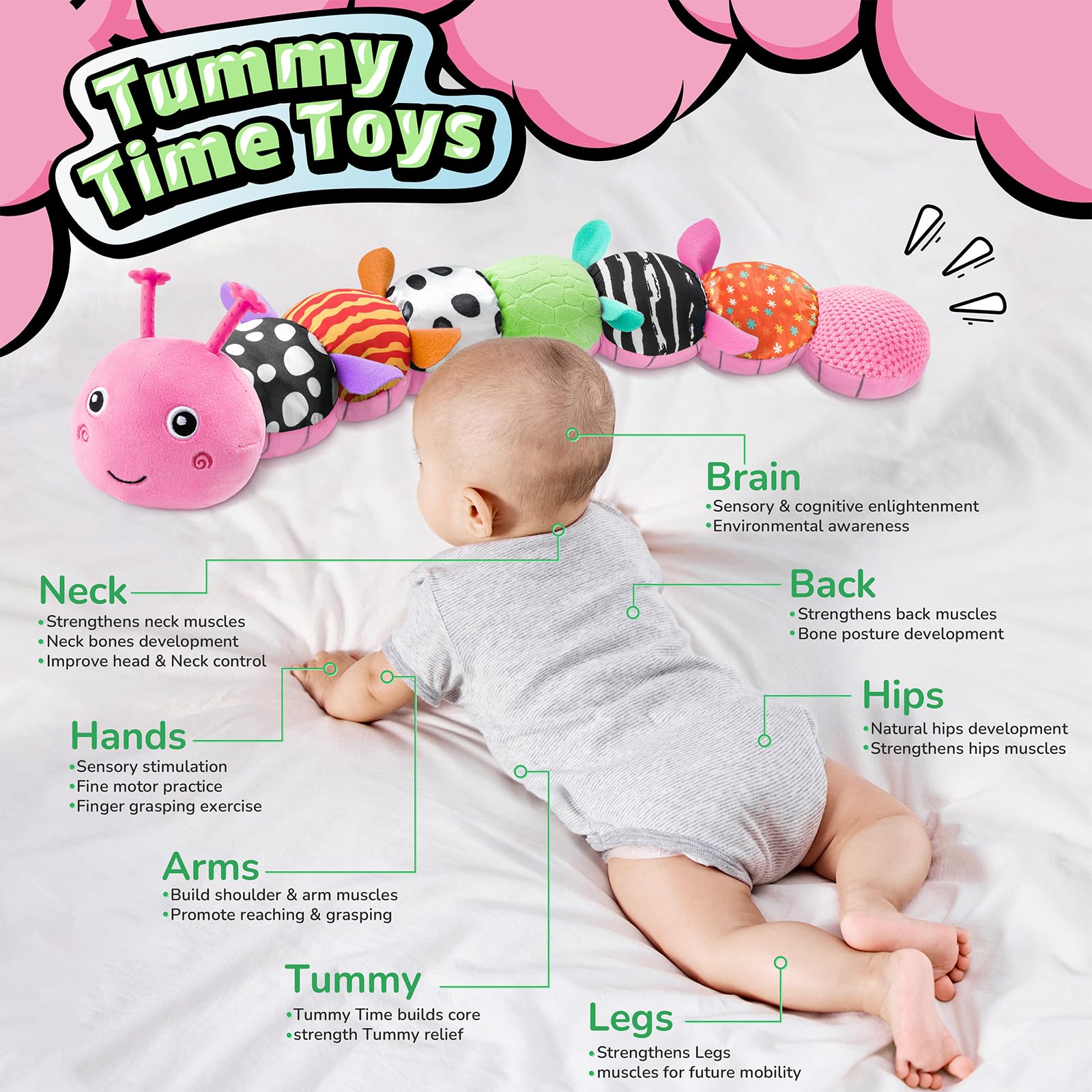 LIGHTDESIRE Soft plush newborn toy offers safe, comforting sensory play.