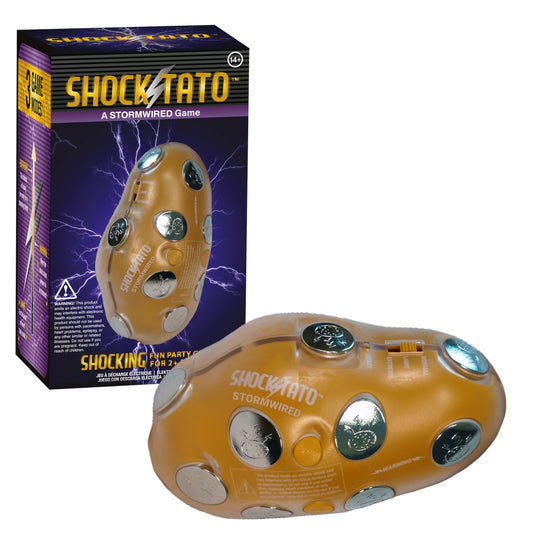 Lightning Reaction Shocktato packaging showcases the party game for group fun.