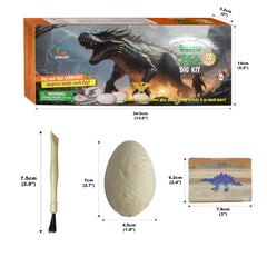 LIHBCAIYI Dino Eggs Dig Kit illustrated cards for visual learning.