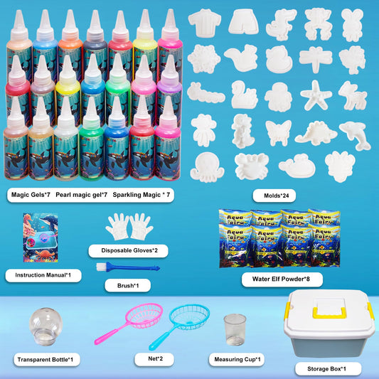 LIHBCAIYI 21-color gel set provides sparkling hues for sensory crafting.