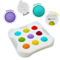 LiKee fidget popper pushed-dimple highlights cause-and-effect exploration during play