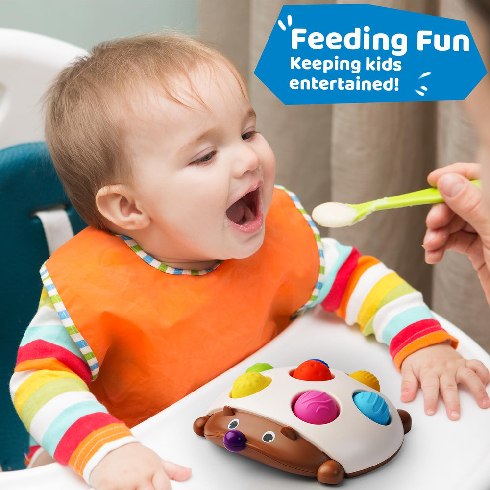 LiKee rounded-edge sensory toy protects tiny fingers during play.