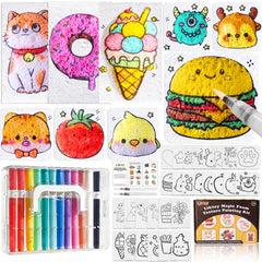 Liktoy 74pcs foam texture kit close-up of textured sheets for creative projects.