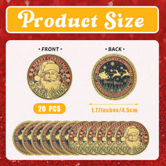 Liliaafar Santa coin back highlights holly and snowflakes for seasonal decor.
