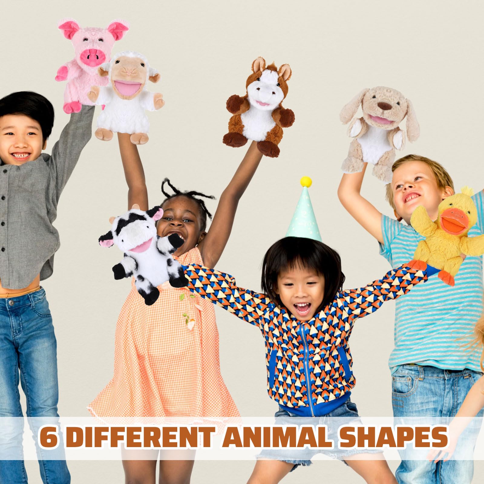 Liliful dog puppet with movable mouth enhances pretend play
