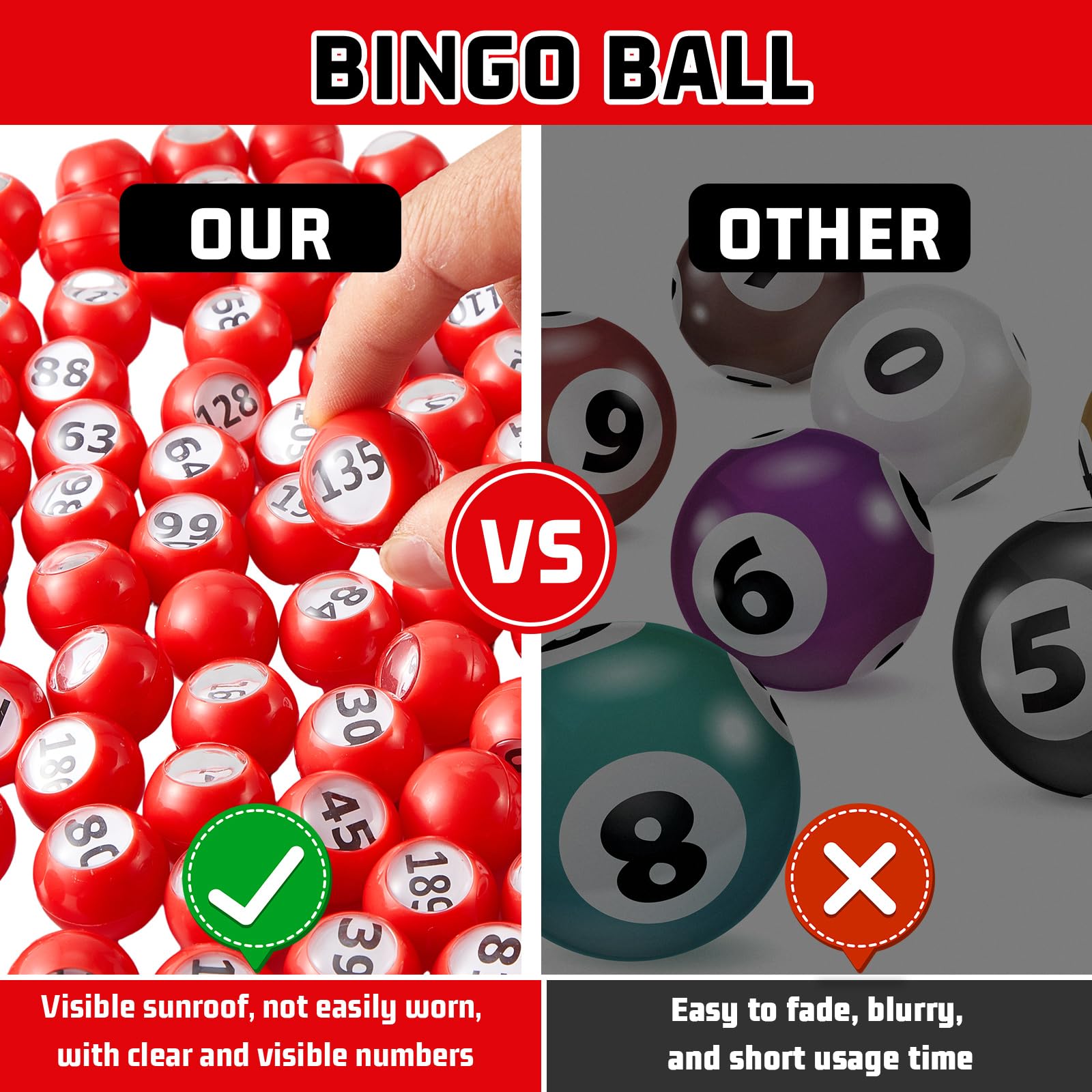 Liliful numbered balls for clear winning numbers during big gatherings.