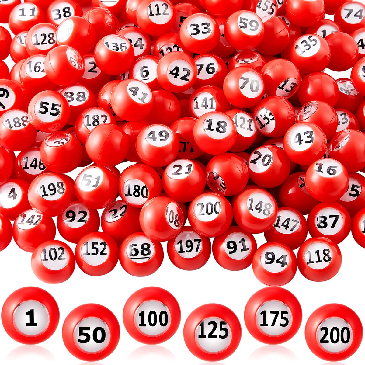 Liliful raffle balls with a clear numbered window for quick viewing during games.