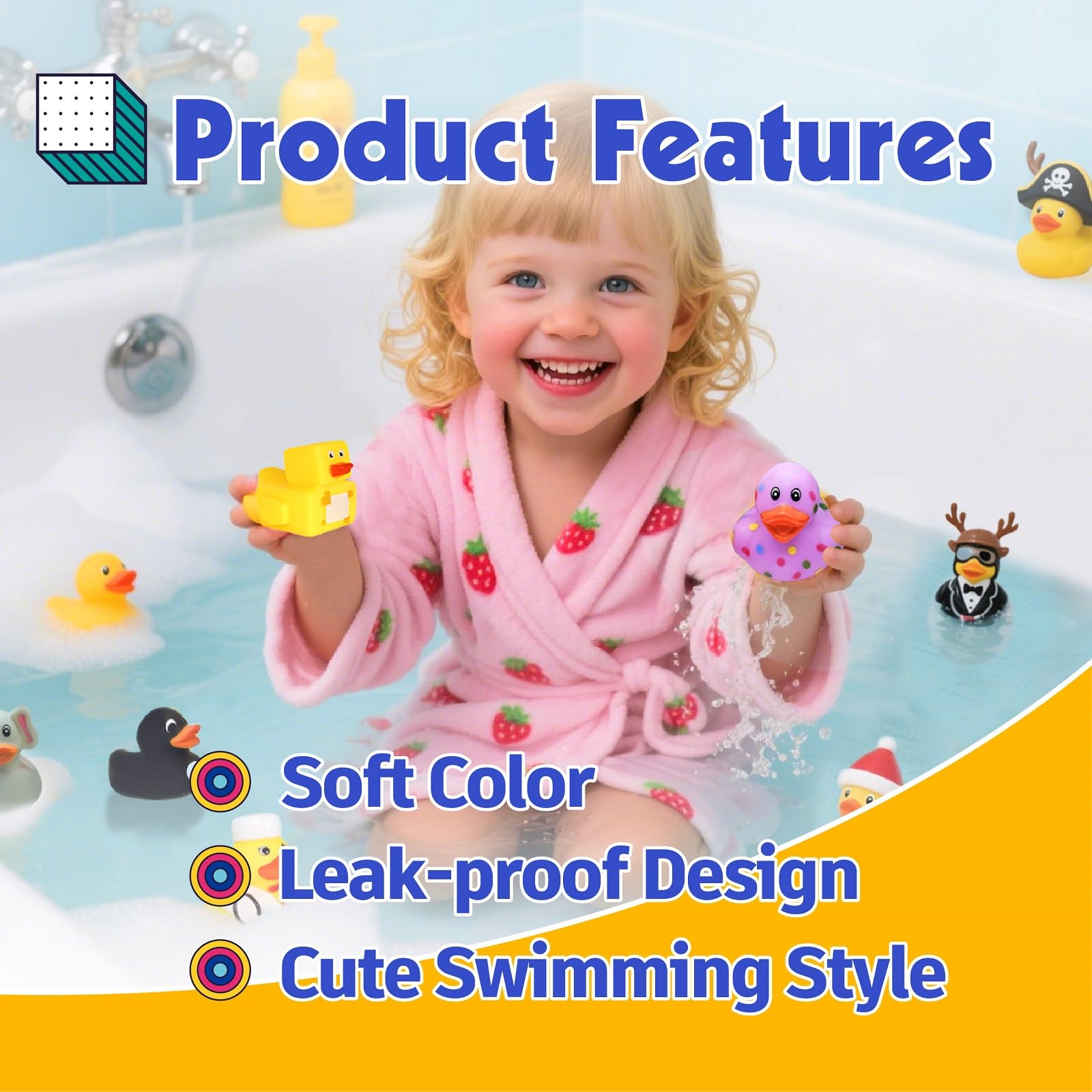 Liliiflora non-toxic ducks are child-safe for bath fun.