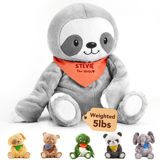 Lilly's Love Stevie the Sloth weighted plush with removable inner insert.