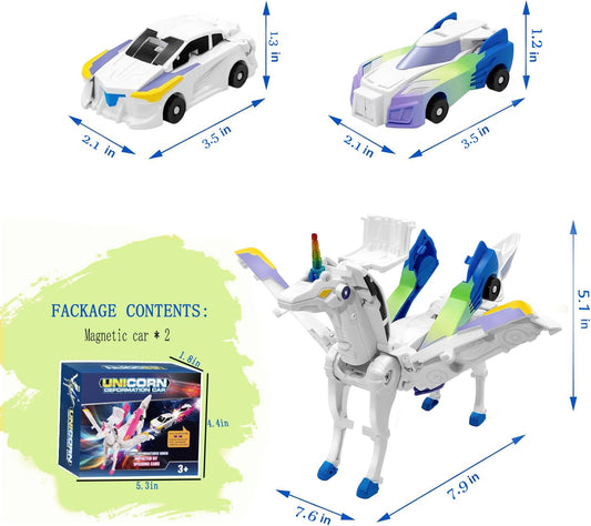 Liluwushe unicorn collision action showing 2-in-1 transformation during play