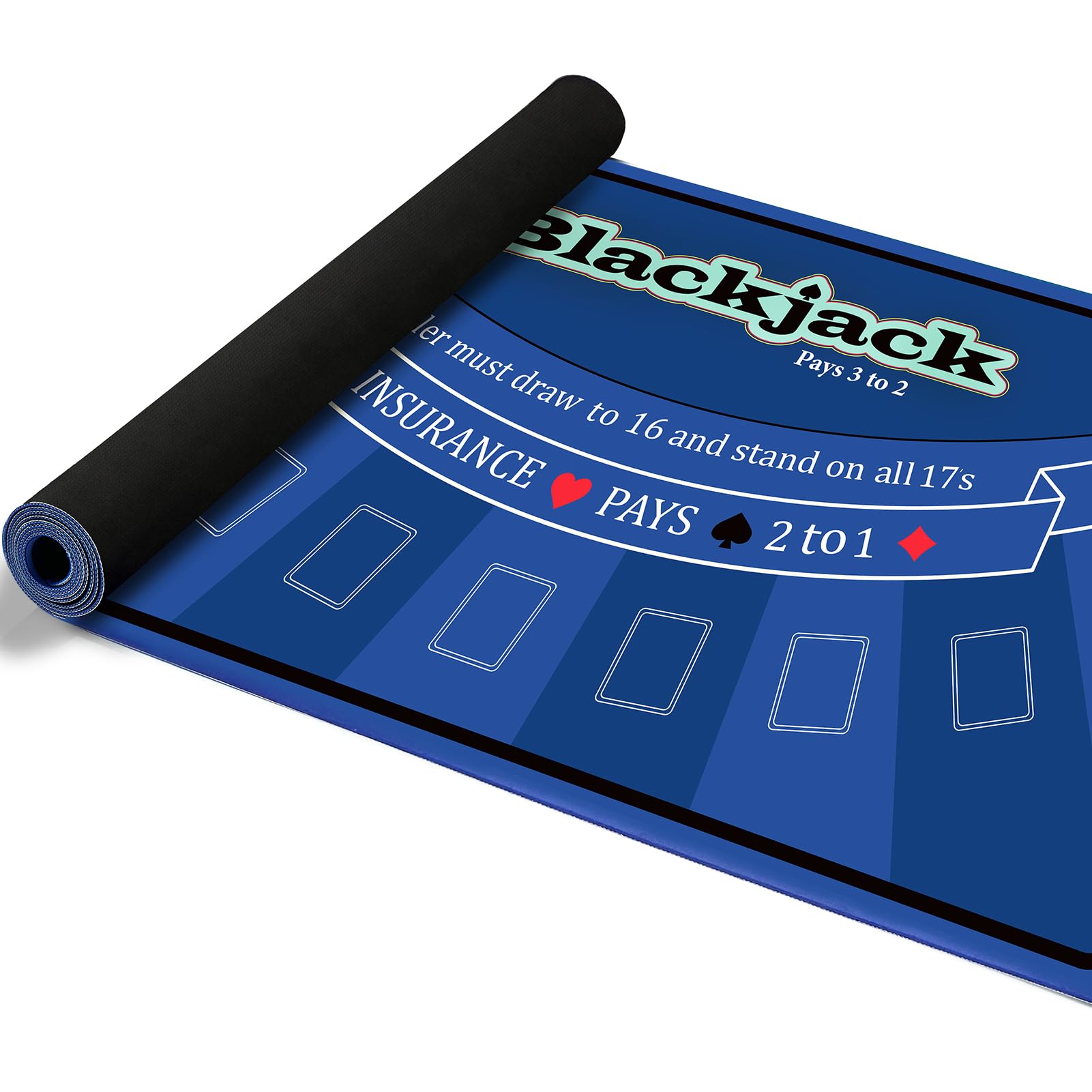 LILXIU poker mat on a tabletop with expansive space for multiple players.