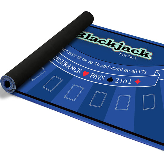 LILXIU poker mat on a tabletop with expansive space for multiple players.