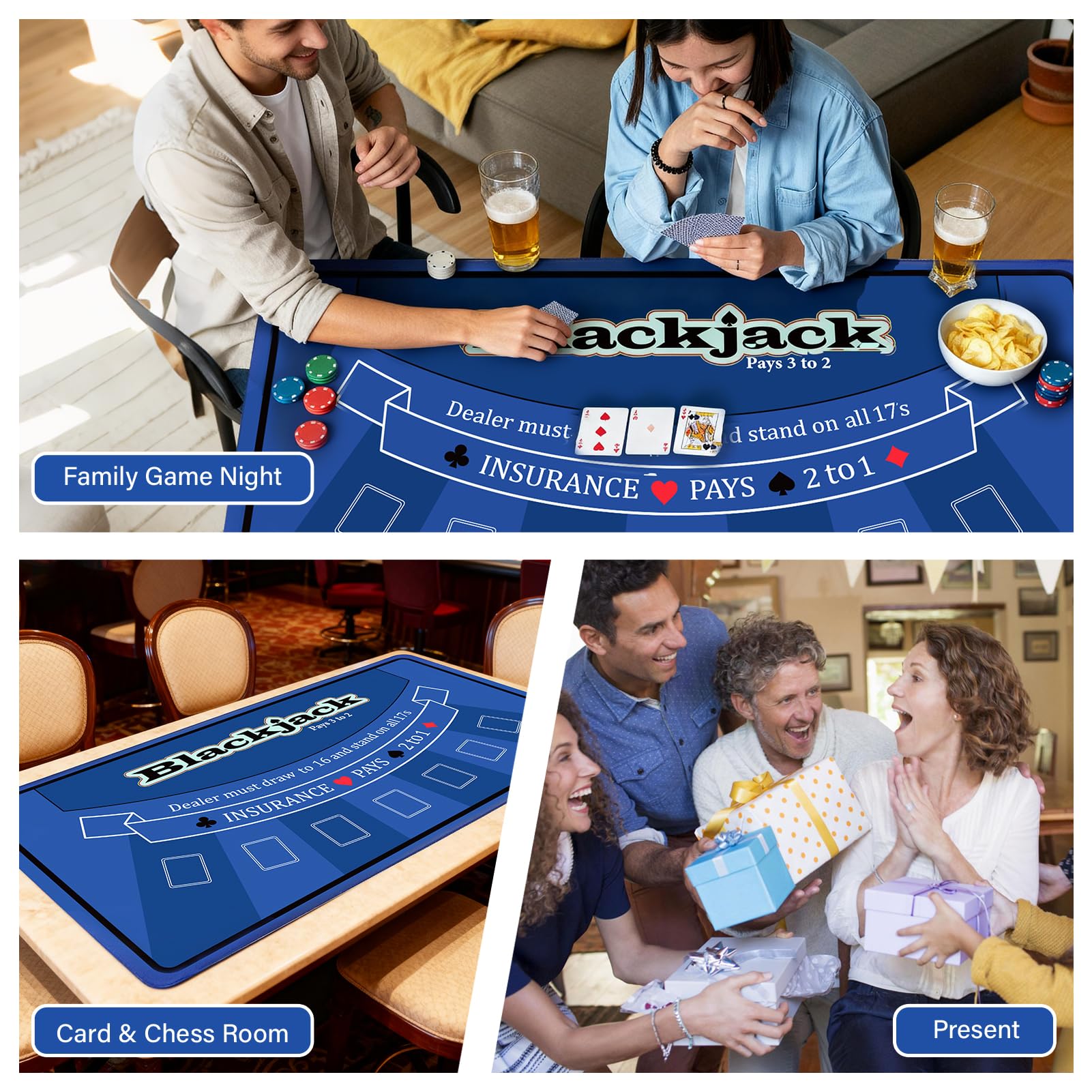 LILXIU poker mat provides a smooth surface for precise dealing and play.