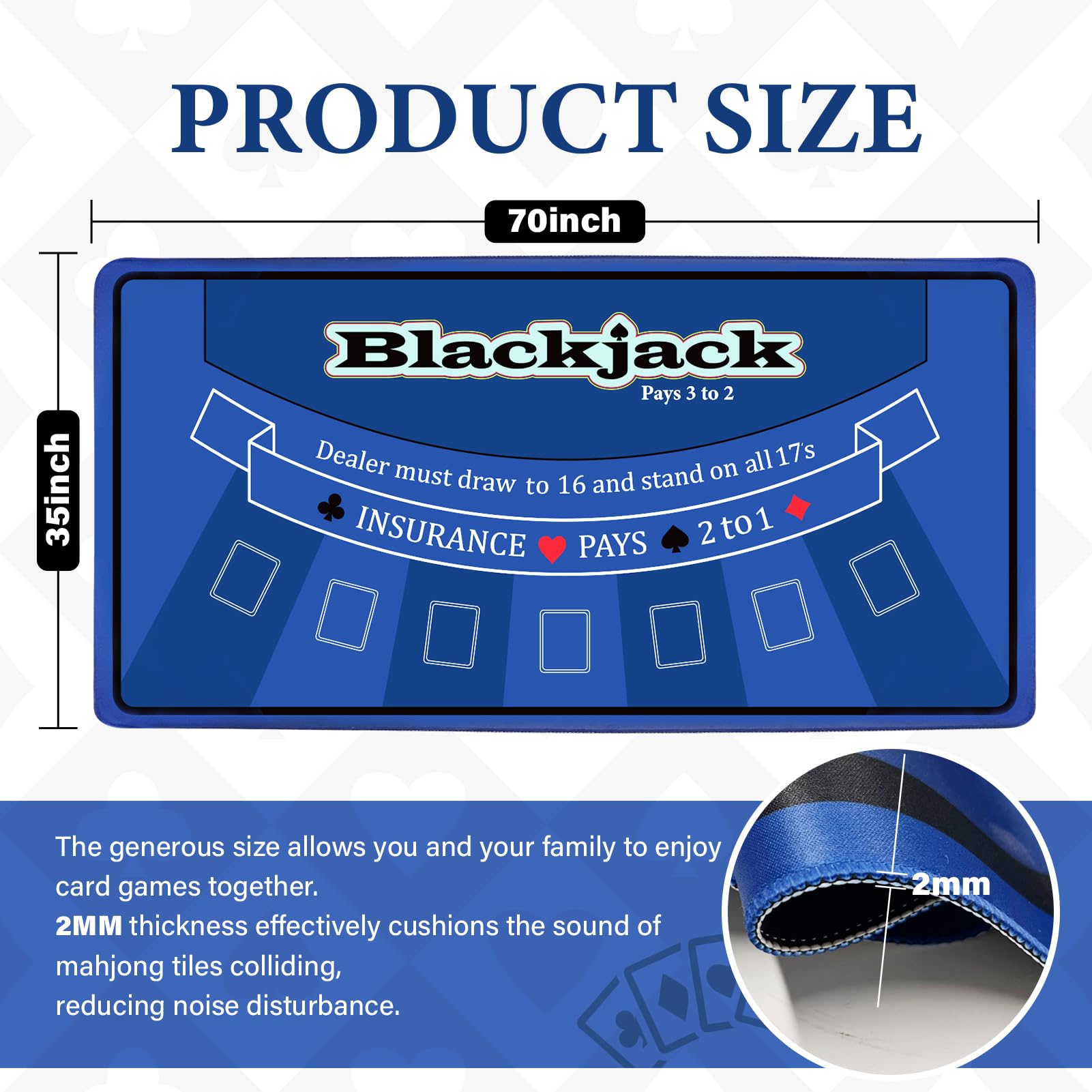 LILXIU mat with non-slip backing keeps the surface steady during gameplay.