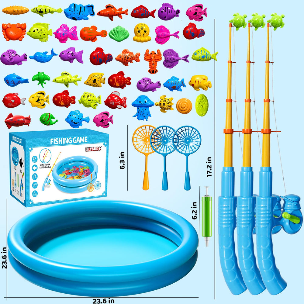 LILYBUDS setup idea for indoor or outdoor family fishing play