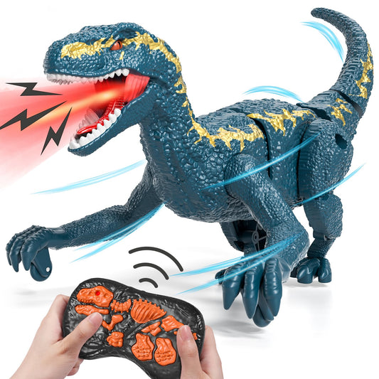 LILYBUDS RC dino roars with realistic sound effects during play.